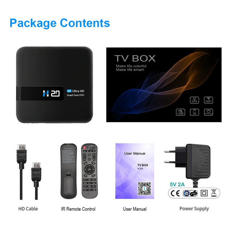 [H20 сет-топ Box RK3328A Android 10.0 2GB/16GB 4K UHD сетевой плеер box]
