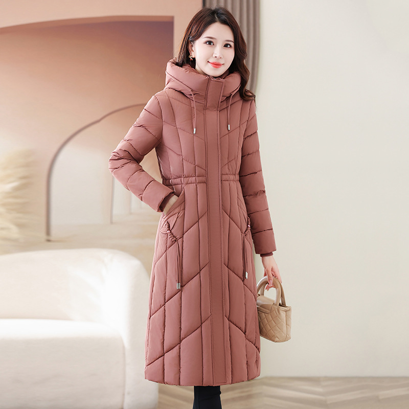 2024 chaqueta de algodón de pluma para mujeres nuevas explosiones de moda coreana sensación de diseño de invierno grueso camisa de algodón rodilla image 9