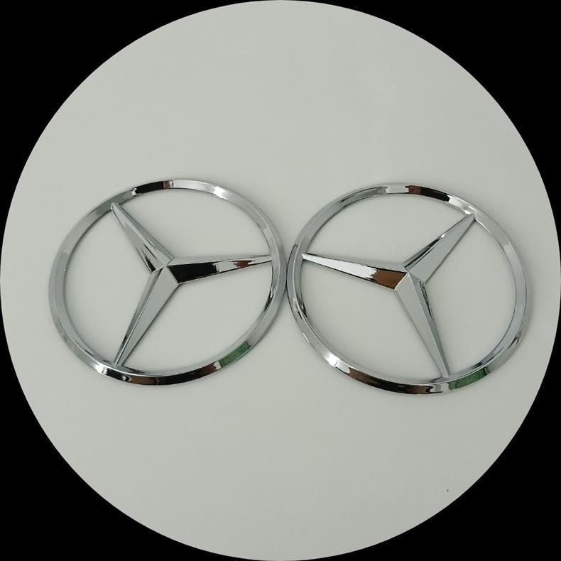 Mercedes-Benz three-pointed star emblem, electroplated, for A-Class, C-Class, and E-Class models, can be applied to the trunk, 9cm