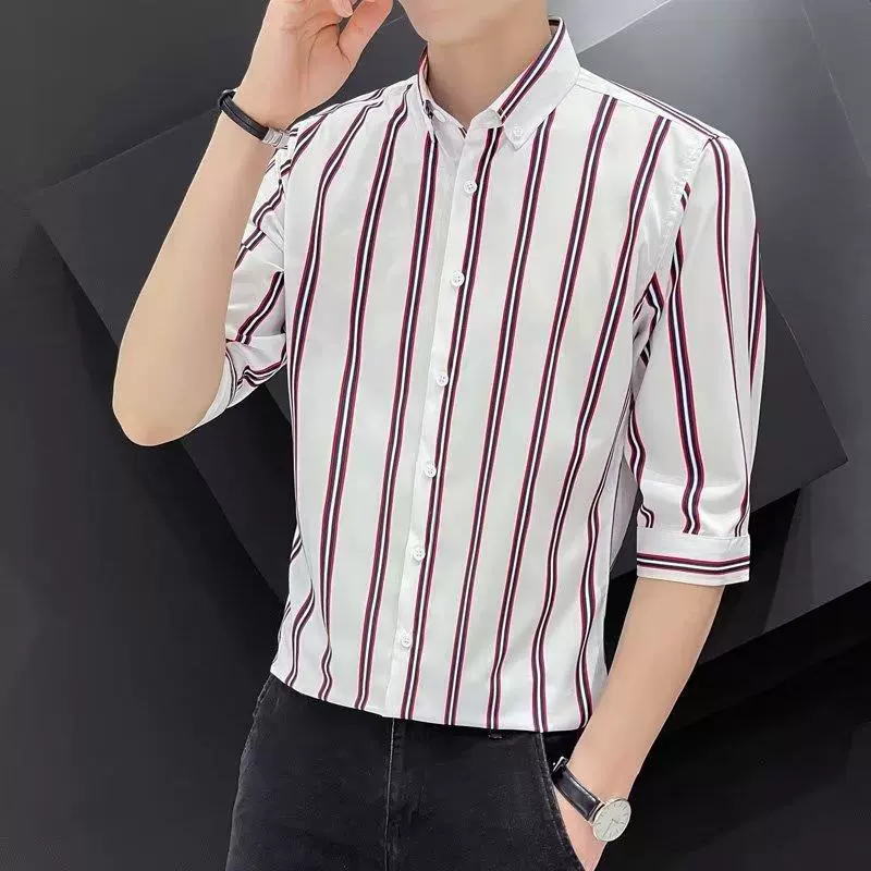 Стильная приталенная летняя тонкая рубашка