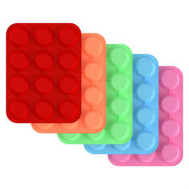 食品级硅胶蛋糕模具戚风米糕布丁烘焙模型圆形面包模12连不沾烤盘