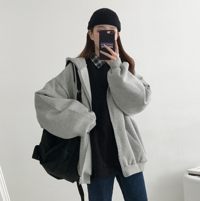 ins超火卫衣女春秋连帽薄款外套加绒加厚韩版潮学生宽松上衣开衫|undefined