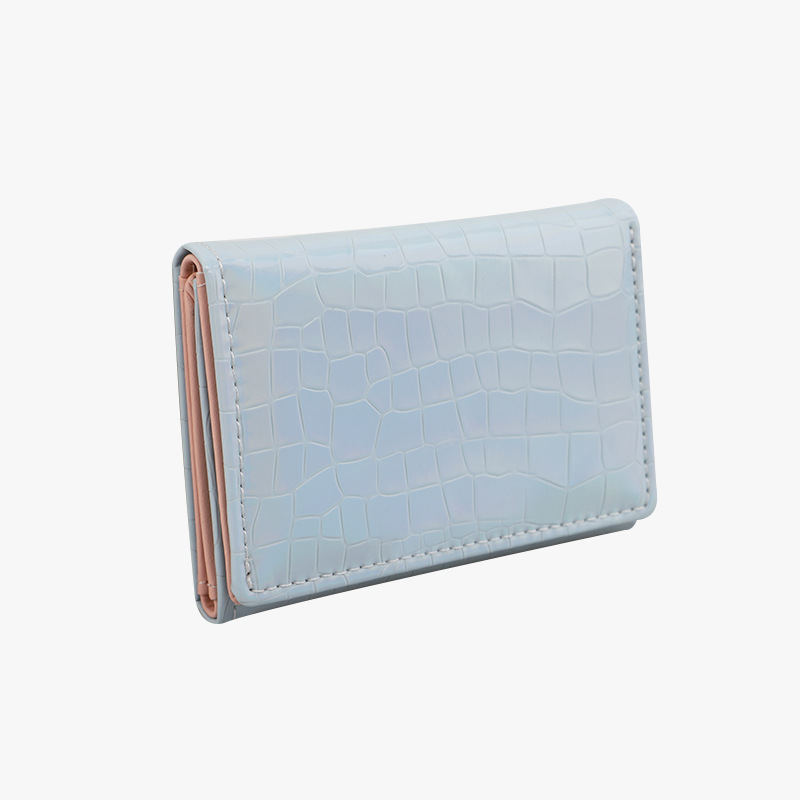 Cartera corta para mujer, estilo coreano, con hebilla triple, tarjetero, monedero todo en uno para estudiantes, nuevo diseño de lentejuelas 2024