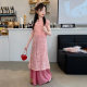 Girls' Children's Clothing New Hanfu suit 2024 Girls' Summer Chinese Style Tang Suit Cheongsam Antique Skirt Two-piece Set