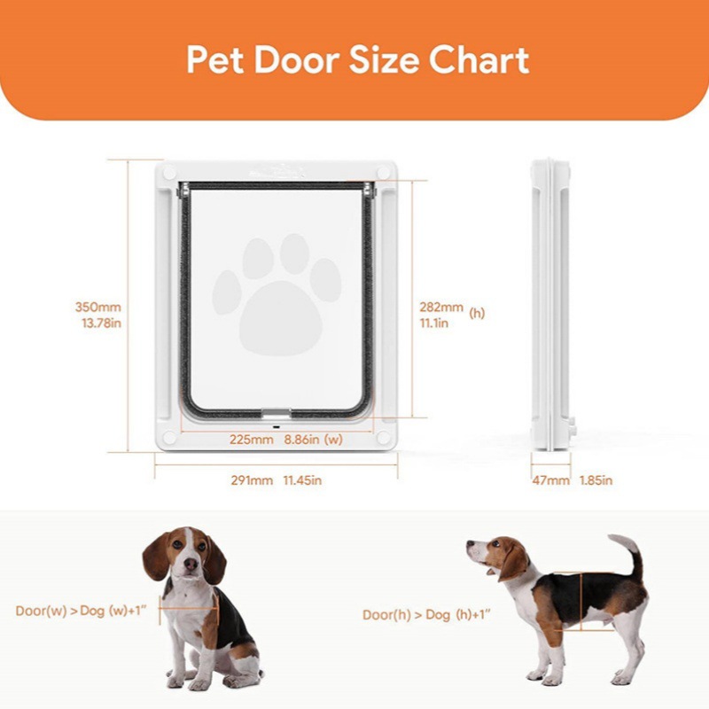 Puerta para Mascotas Talla S de Plástico de Libre Acceso para Perros y Gatos