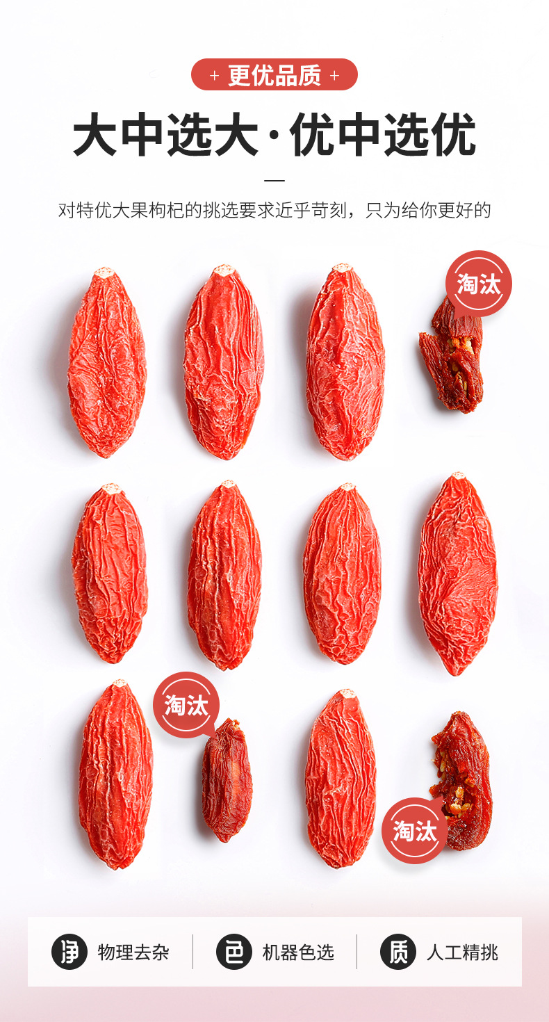 Ningxia Goji Berries 50g Bag Premium First Harvest Dried Wolfberry Ready to Eat quality and texture