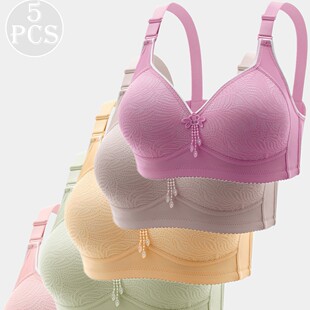 New Women's Large Size Thin Non-Wired Bra Anti-Sagging Side Gathering Breathable Middle-Aged and Elderly Underwear Cross-Border