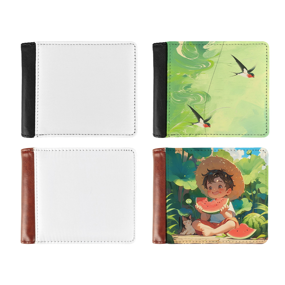 Fábrica directa de sublimación caliente en blanco impresa monedero PU cartera al por mayor