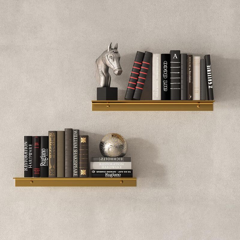 Cross-Border Custom Two-Piece Modern Wall-Mounted Heavy Duty Living Room Bedroom Bathroom Floating Shelf Photo Frame Shelf