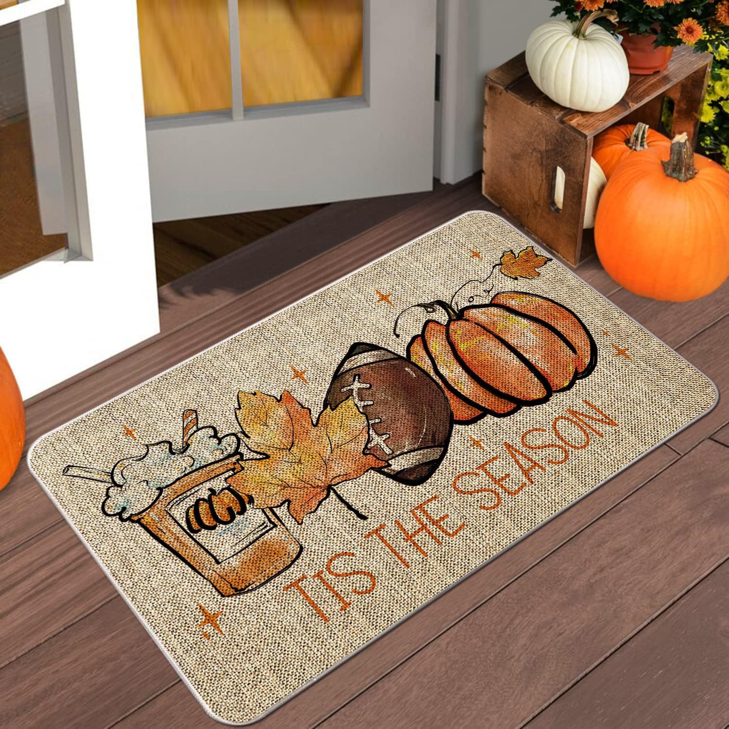 Amazon Hot Selling Christmas Eve Crystal Velvet Floor Mat Home Kitchen Entrance Door Mat Comfortable Dirt Resistant Easy Care
