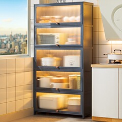 キッチンラック、食器棚、食器棚、床置き収納キャビネット、サイドボード、鍋収納、多層電子レンジラック
