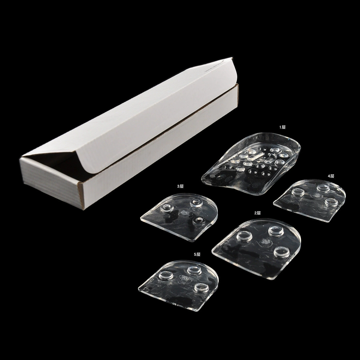 Внутренняя повышающая стелька, невидимая Спортивная повышающая половинная Подушка, многослойная Прозрачная силиконовая амортизирующая подушка для повышения пятки