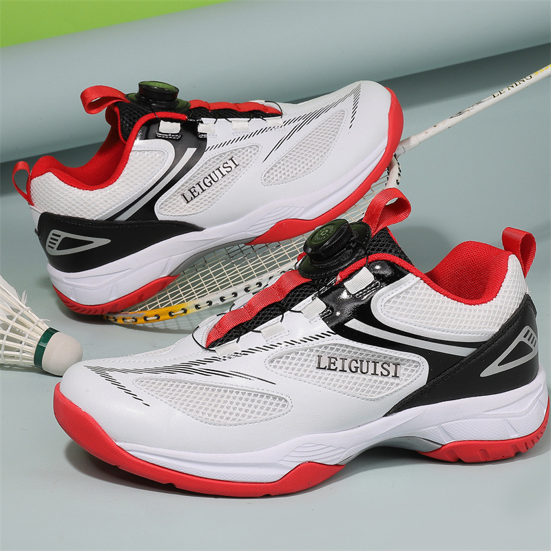 New Tennis Shoes for Professional Competition, Practical Wear-Resistant Men's Shock-Absorbing Anti-Slip Sports Shoes, Lace-Free Rotary Button Volleyball Shoes