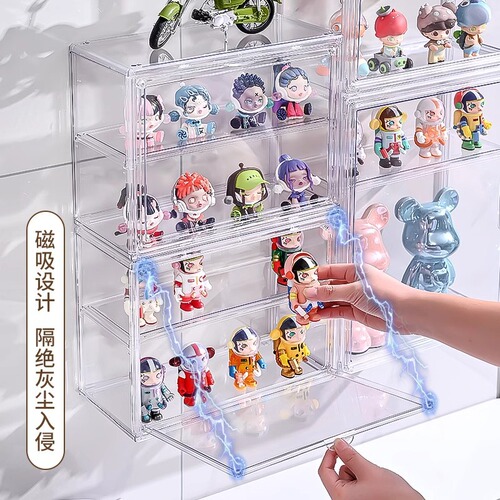 Acrylic display case transparent acrylic storage box blind box display stand figure display cabinet makeup storage box