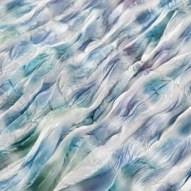 现货批发压皱金光棉六色欧根纱绣花底布童装汉服女装面料