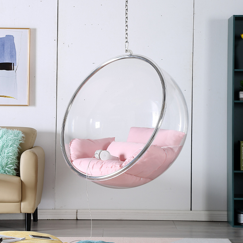 Internet-famous transparent bubble chair, acrylic hanging basket, swing ball-shaped chair, suspended glass space chair