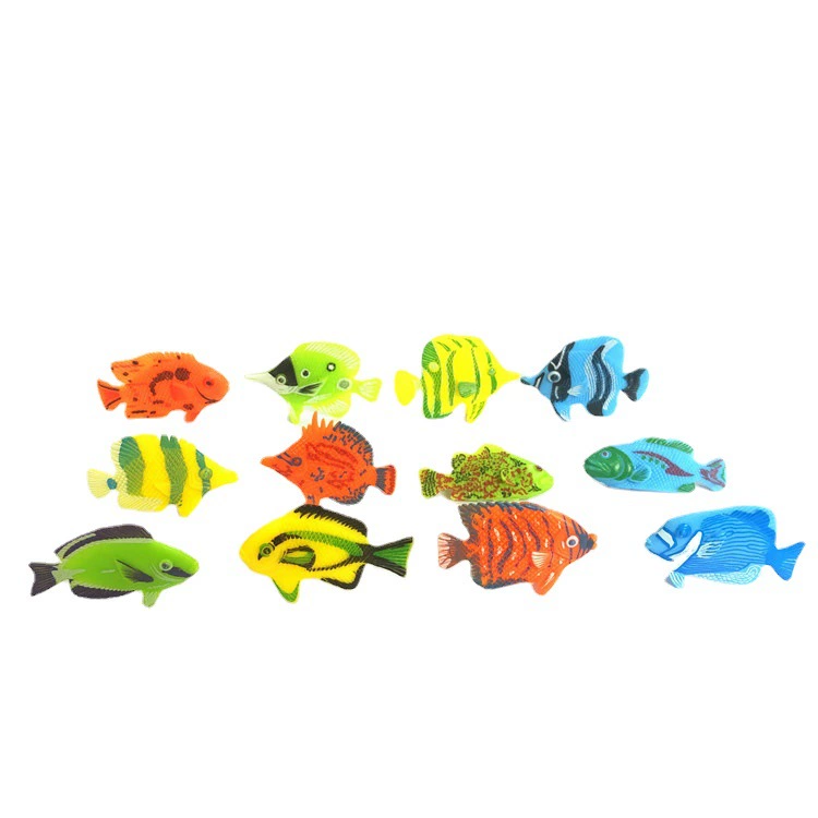 Набор из 12 реалистичных фигурок морских рыбок, 5 см, тропические рыбки, морские животные, декор, ПВХ, имитация рыб