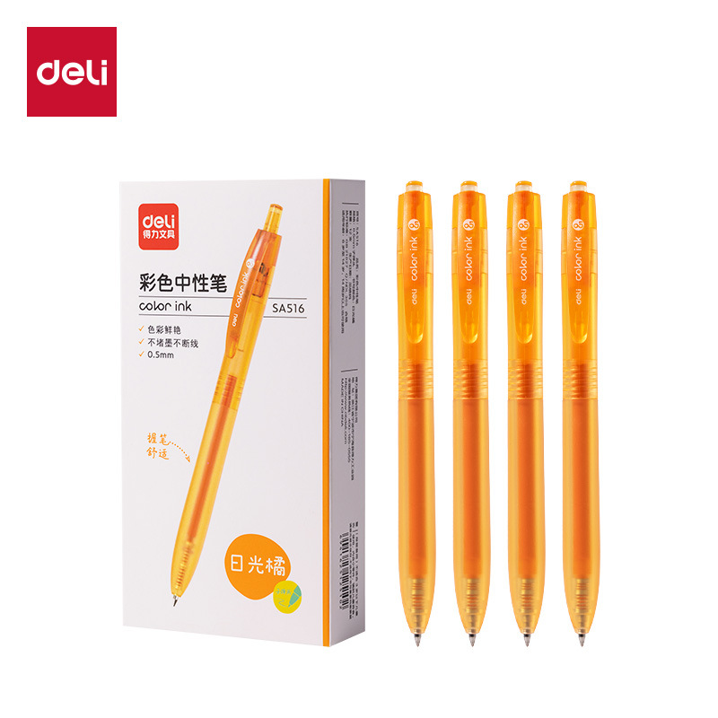 Delik SA516 bolígrafo de color neutro para estudiantes pulsando la bala de 0,5 mm para escribir una sensación de agarre suave y cómodo y simple