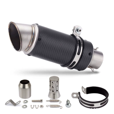 with Silencer Modified Exhaust | Motorcycle exhaust pipe - carbon-fiber-inclined-tail-51mm