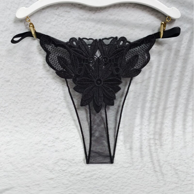 High-End Embroidered Mesh Panties for Women, Translucent Lace Thong, Summer Sexy Base T-Pants High-End Embroidered Mesh Panties for Women, Translucent Lace Thong, Summer Sexy Base T-Pants