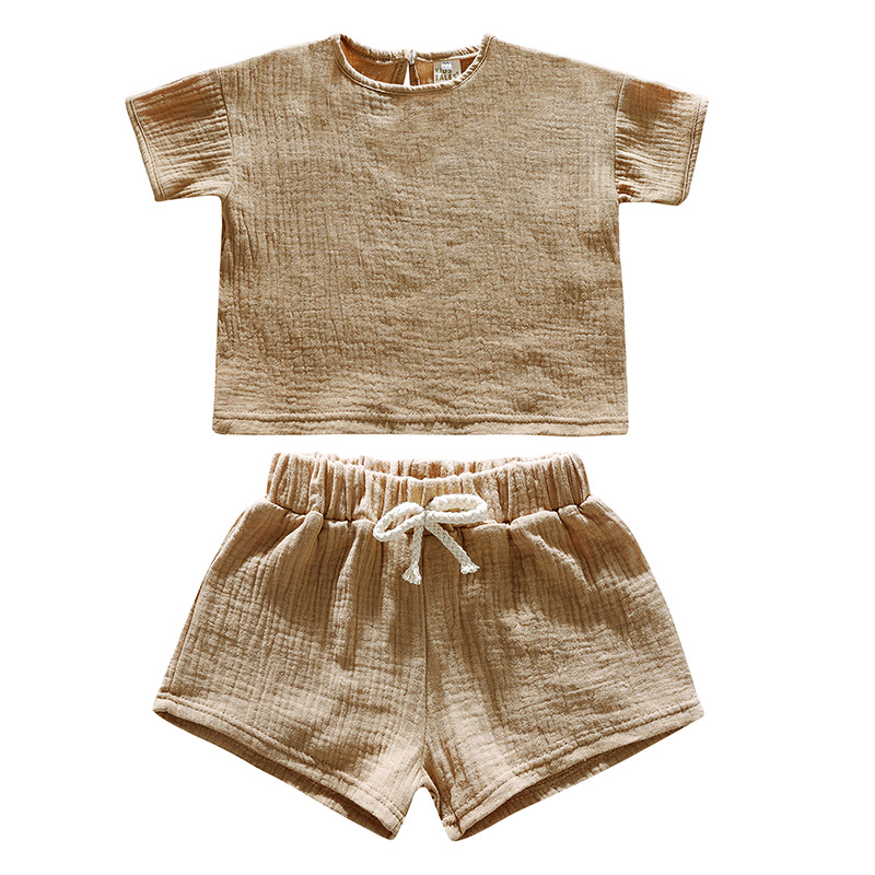 160g Weight Kids Clothing Sets Children's Clothing Type Short Sleeve Sleeve Length Cotton Fabric Type Pant Co-ord Set Sets Type 2 Pieces Set Quantity Home, Daily Occasion Round Neck Neckline Regular Fit Fit Type Solid Color Pattern Summer Season Girl'S, Boy'S Gender Simple Style, Classic Style Style Simple Style Classic Style Solid Color Cotton Girls Clothing Sets 16