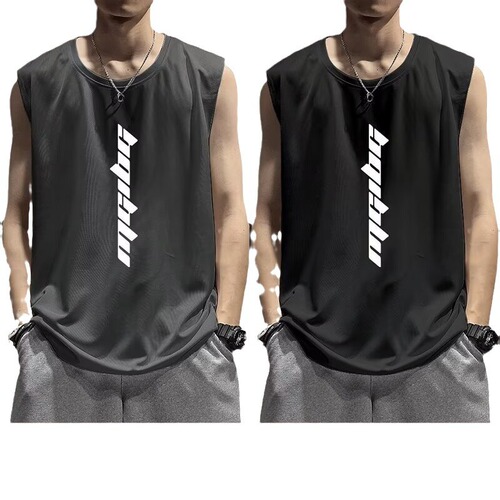 Mesh Vest Men's Quick-Drying Sleeveless T-Shirt Summer Ice Silk Men's Fitness Tank Top Plus Size Loose Half-Sleeved Fashionable Ice-Cool Style