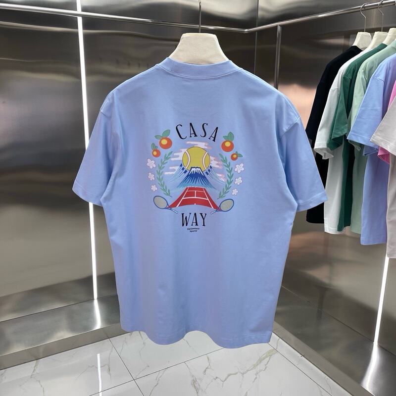 25ss 新カサブランカ半袖クロスボーダー貿易夏新カサレターロゴプリント Tシャツ|undefined