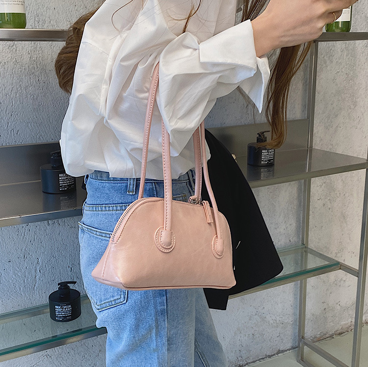Women's Retro Fashion Oil Wax Leather Baguette Bag, Niche Versatile Casual Candy Color Long Handle Shoulder Underarm Bag - Thumbnail 8