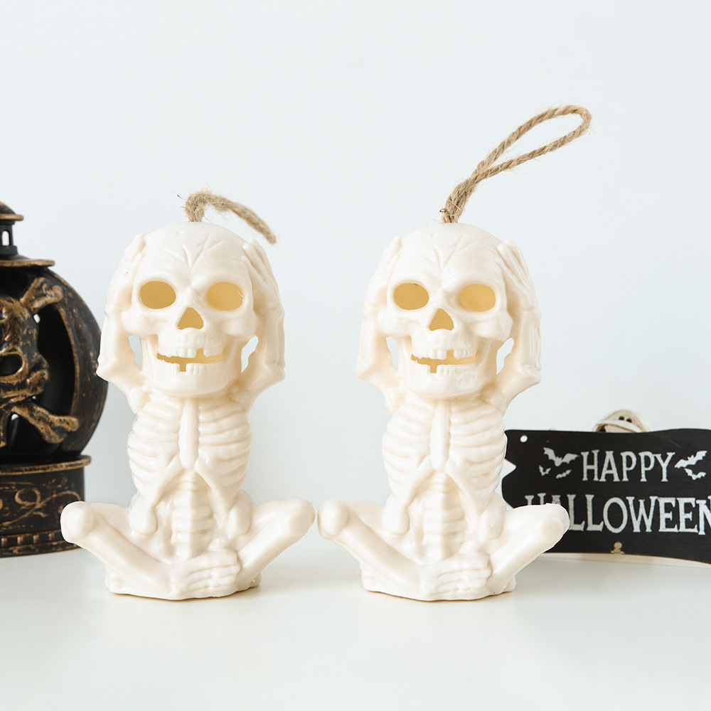 Halloween Lámpara de calaveras LED fantasma electrónico transfronteriza decoración de terror atmósfera decoración props calabaza decoración de lámpara