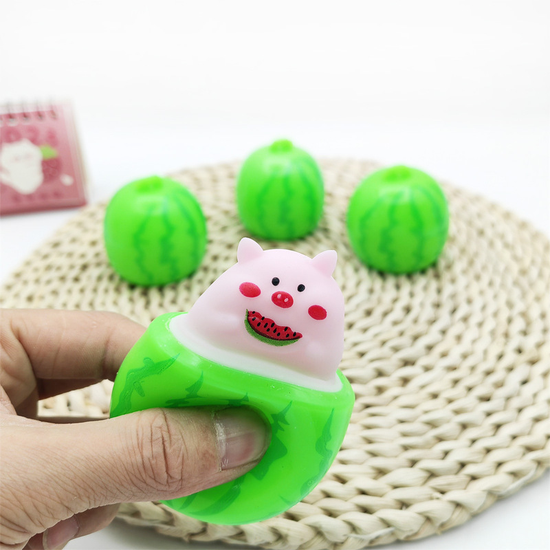 New Cute Pig Semicircle Watermelon Ball Cup Watermelon Pig Squeeze Cup Pinch Music Vent Decompression Kidsren's to Reduce Toy New Cute Pig Semicircle Watermelon Ball Cup Watermelon Pig Squeeze Cup Pinch Music Vent Decompression Kidsren's to Reduce Toy