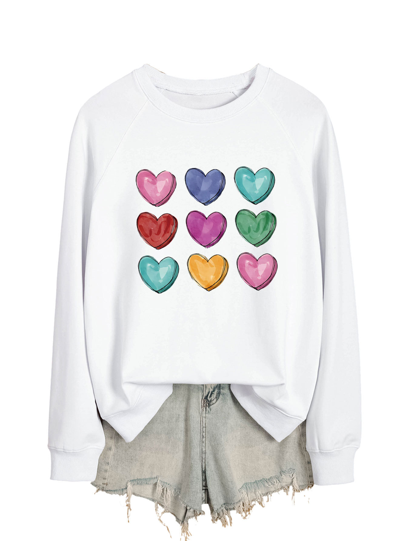 Sudaderas Con Capucha Para Mujer Manga Larga Impresión Estilo Clásico Ropa De Calle Forma De Corazón display picture 16