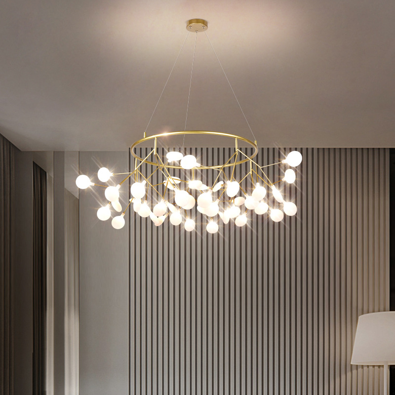 客厅吊灯北欧ins风格现代简约大气创意个性卧室灯萤火虫餐厅灯具|ms