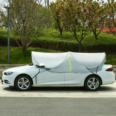 sunshade mobile folding sunshade car | Car clothing - as-shown-in-the-picture-silver-gray-vinyl-full-blackout-all-in-one