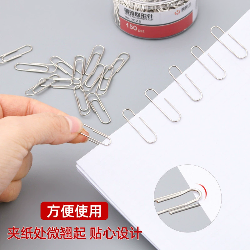 Скрепки для студенческого офиса металлические скрепки оптом никелированные скрепки 150 шт серебряные металлические материалы