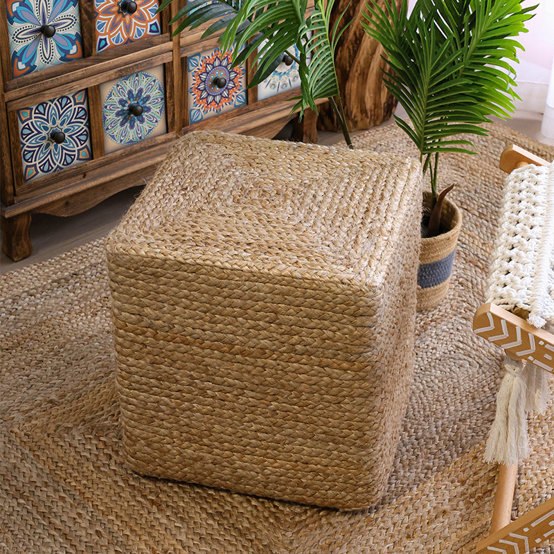 Cojín Futón de Yute Tejido para Silla de Oficina y Tatami