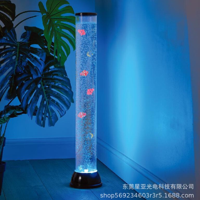 Aquarium Fish Lamp Led Colorful Color-Changing Floor-Standing Bubble Fish Lamp Fish Lamp Bedroom Living Room Decoration Floor-Standing Table Lamp