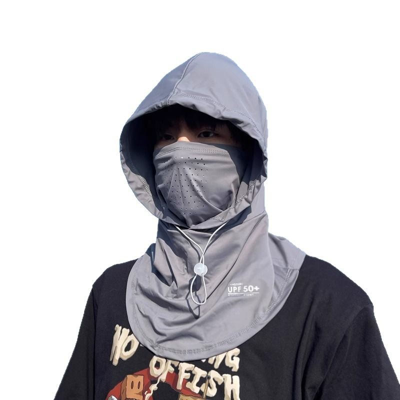 Máscara de protección solar para hombres cubre toda la cara y protege el cuello. en verano, el hielo protege el cuello y la capucha del cuello. conduce en bicicleta y cubre el cuello.