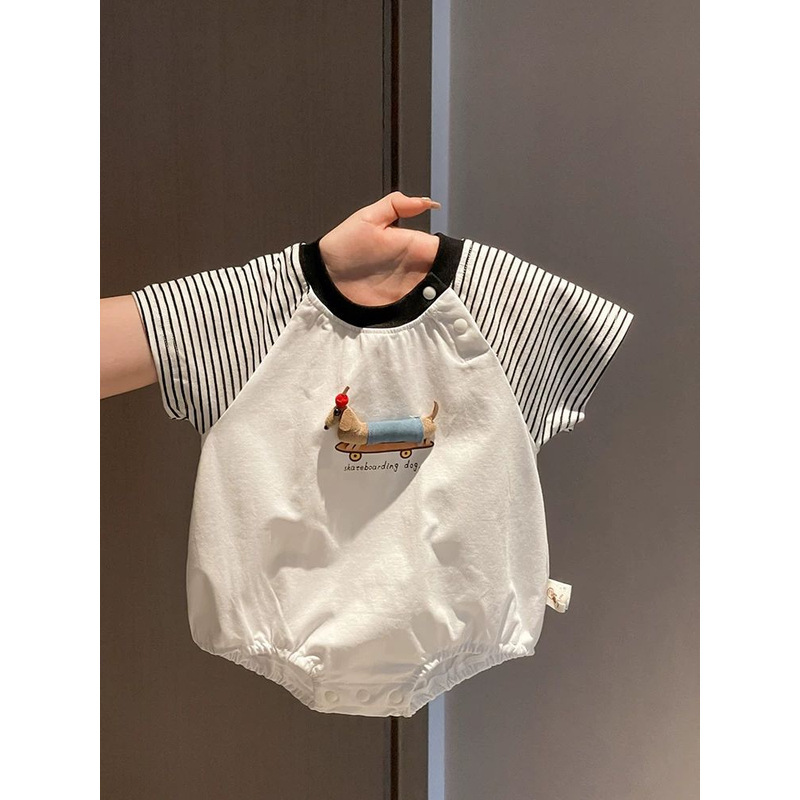 Baby Clothes, Summer Thin Coveralls, Cute Short-Sleeved Jumpsuits, Baby Summer Clothes, Fashionable Outdoor Crawling Clothes