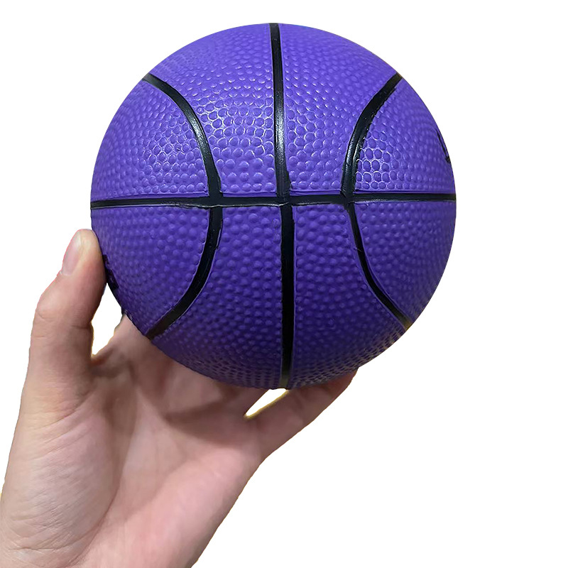 12CM purple small basketball PVC inflatable thickened 100g kindergarten baby hand ball toy small leather ball