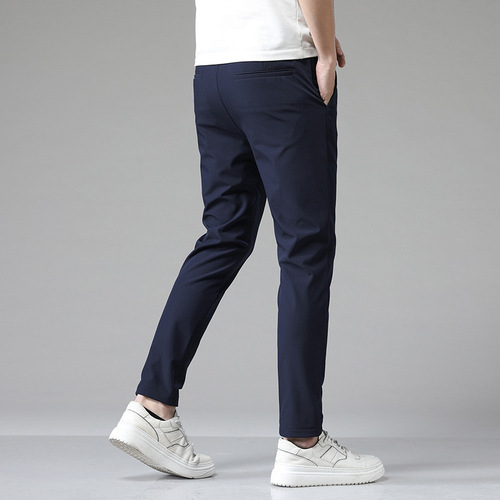 Soft and Elastic Casual Pants for Men - Multi-Color College Style Straight Leg Pants - Versatile Long Pants - Light Business