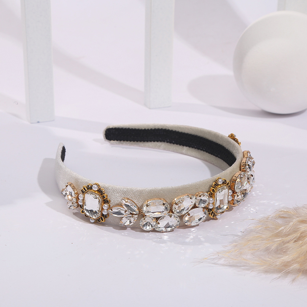 Rhinestone Material Simple Style Geometric Rhinestone Flowers Rhinestones Hair Band 1 Piece