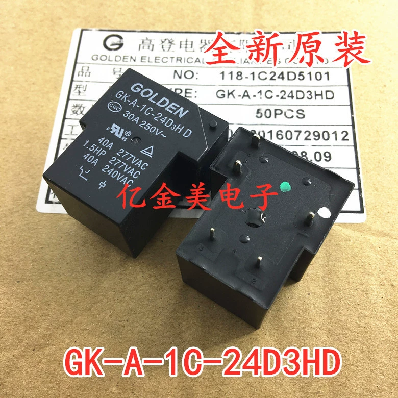 GK-A-1C-24D3HD 24VDC 40A новое оригинальное реле Gordon DC24V 5-пин конверсия