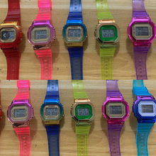 厂家批发  男女学生 ins 透明小方块 SPORT 电子表 T576