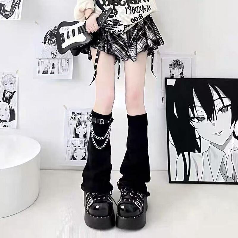 Japanese-Style Beautiful Leg Warmers for Students, Jk Style Spicy Girl Stacked Socks, Women's Flared Mid-Length Matte Knit Leg Warmers, Layered Socks