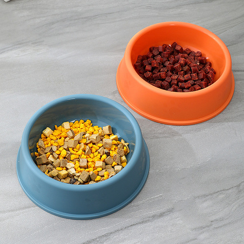 Pet Frosted Bowl Dog Bowl Dog Footprint Anti-Slip Plastic Single Bowl Pet Dog Food Bowl Wholesale Pet Supplies
