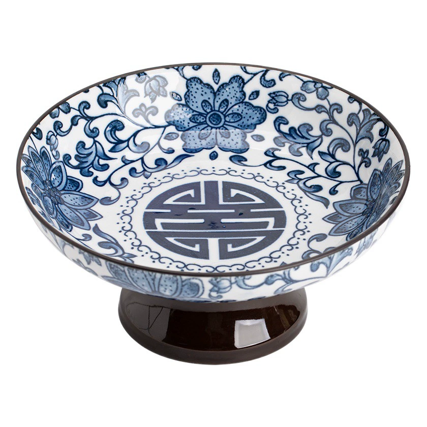 Гостиная круглая тарелка с фруктами в стиле ретро Бытовая Керамическая тарелка для закусок с высокими ножками небольшой размер чай из сухофруктов и тарелка с фруктами закуска