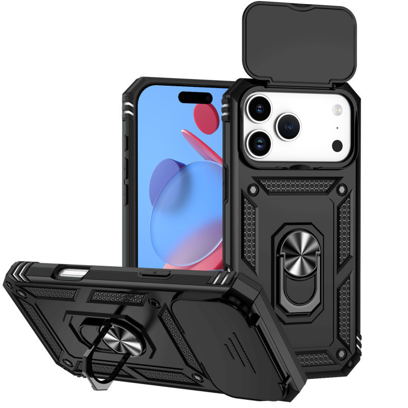 Suitable for Iphone17Promax Mobile Phone Case, Military Push Window, Apple 16Pro Stand, 15 Anti-Fall, 14 Protective Case Suitable for Iphone17Promax Mobile Phone Case, Military Push Window, Apple 16Pro Stand, 15 Anti-Fall, 14 Protective Case