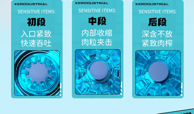 Mystery Planet Trainer Aircraft Cup Manual Male Masturbator Light Blue — detail image 15