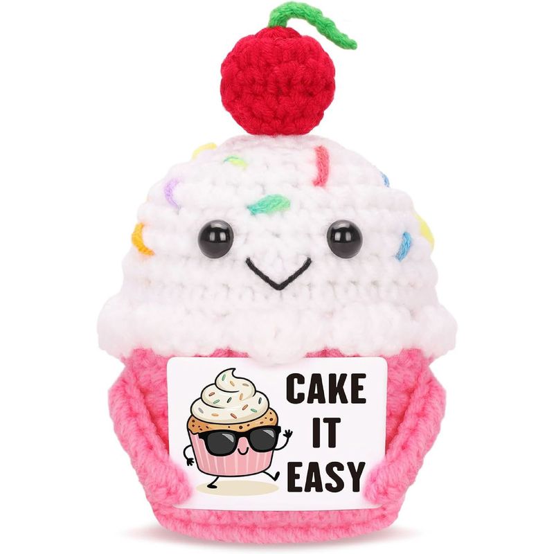 新品跨境亚马逊热销 Crochet Positive ice cream 毛线玩偶励志卡|undefined