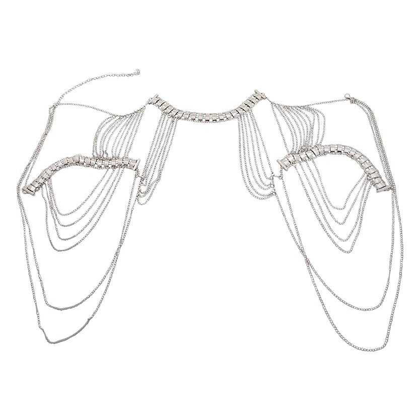 2022 transfronteriza europea y americana nuevos productos de soldadura heavy metal textura borla cadena del hombro cadena del cuerpo de la cadena del hombro de las mujeres CALIENTE